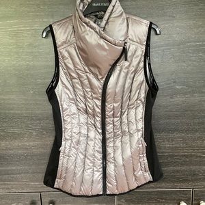 Calvin Klein Performance Metallic and Black Quilted Vest